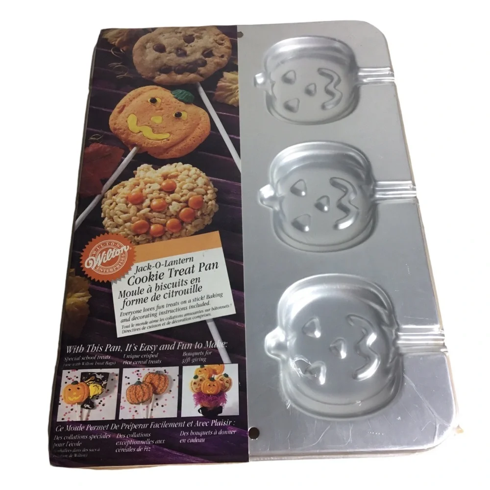 VTG 1995 Wilton Jack O Lantern Cookie Treat Pan Original Packaging #2105…